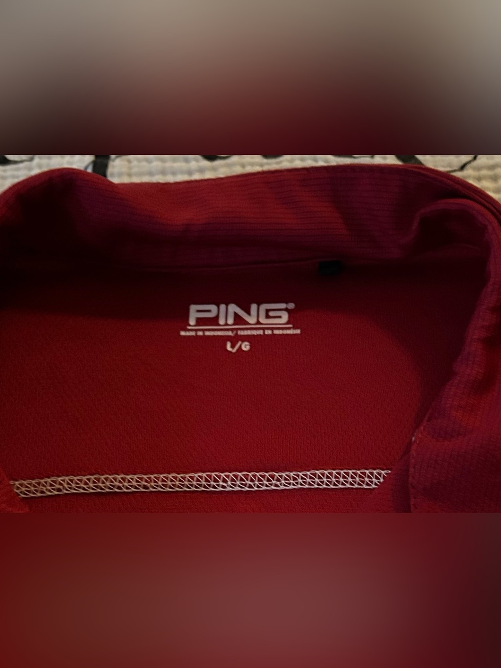 PING Men's Red Lightweight Quarter-Zip long sleeve Shirt Size L - Picture 2 of 4
